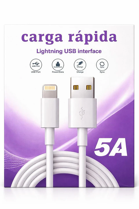 CABLE USB IPHONE 1 METRO EN CAJA CARGA RAPIDA 