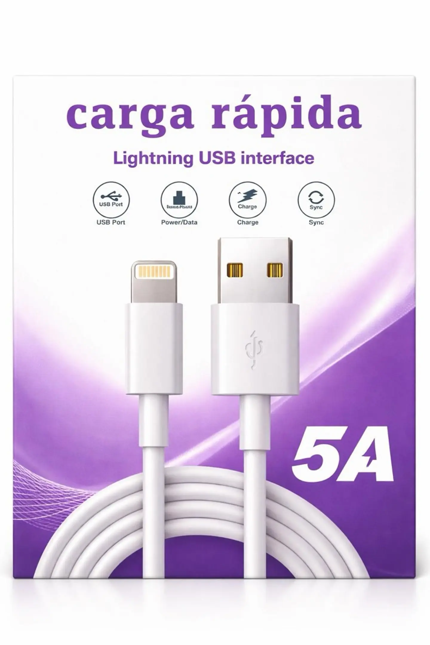 CABLE USB IPHONE 1 METRO EN CAJA CARGA RAPIDA  1
