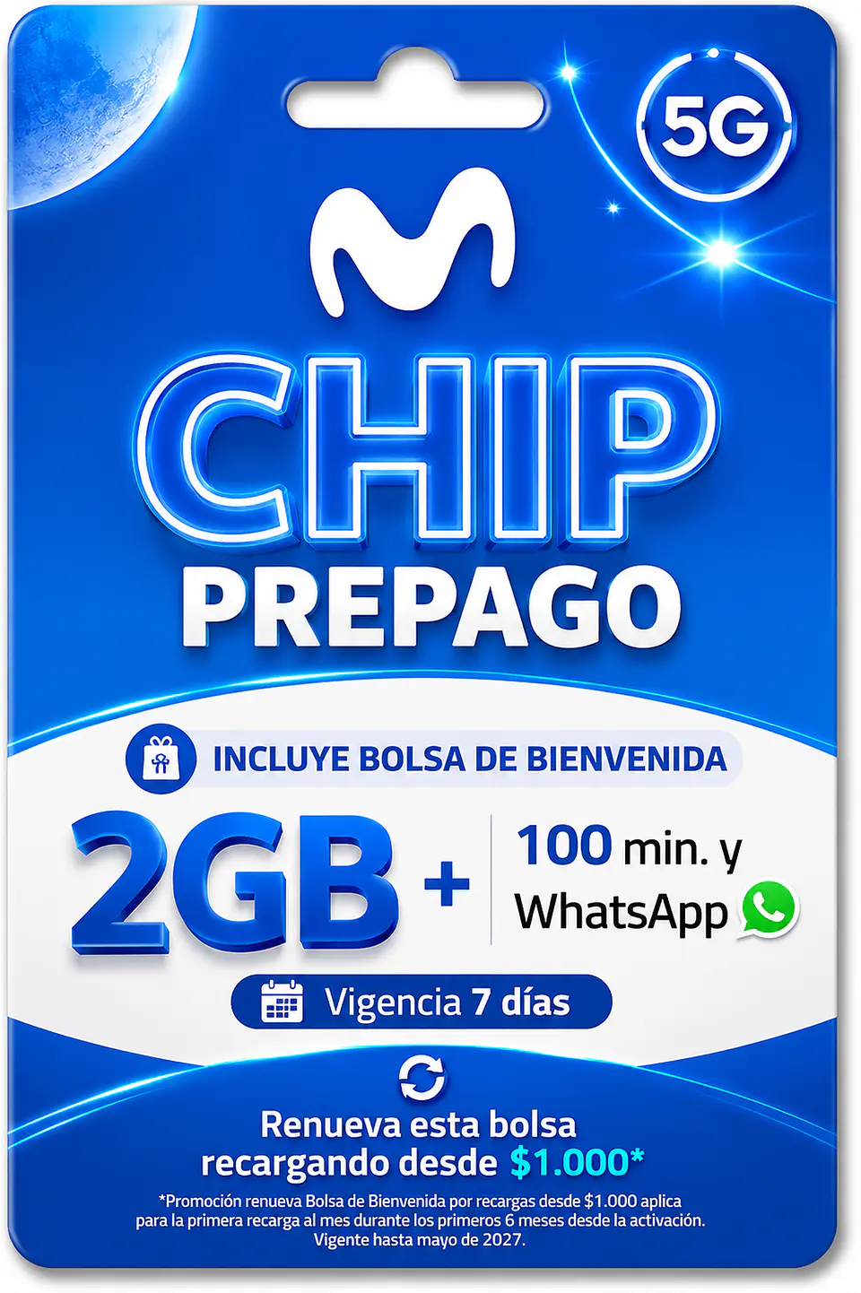PACK DE 10 CHIP  MOVISTAR  1
