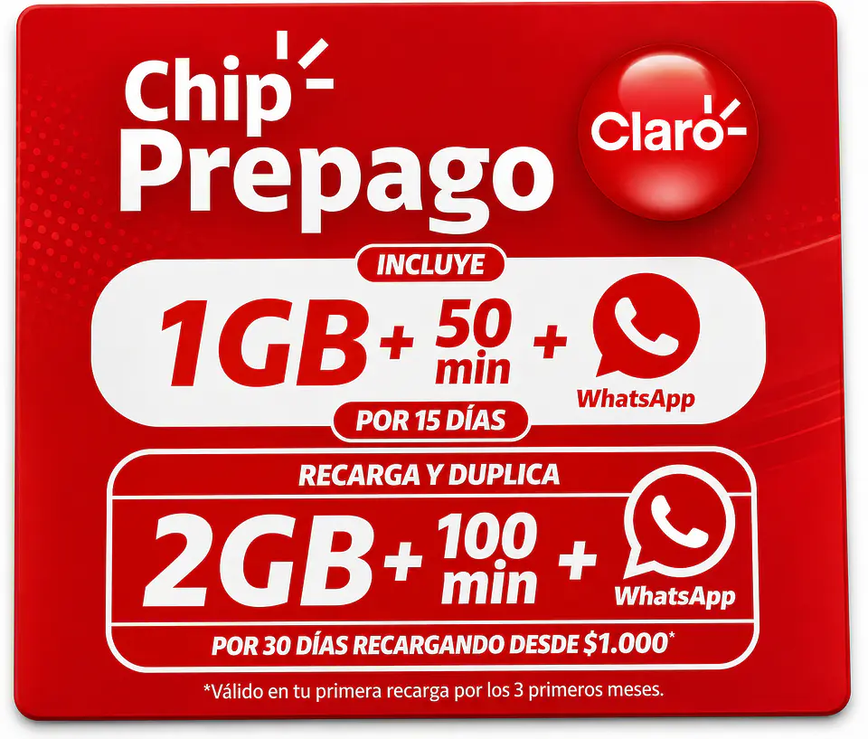PACK DE 10 CHIP  CLARO 1
