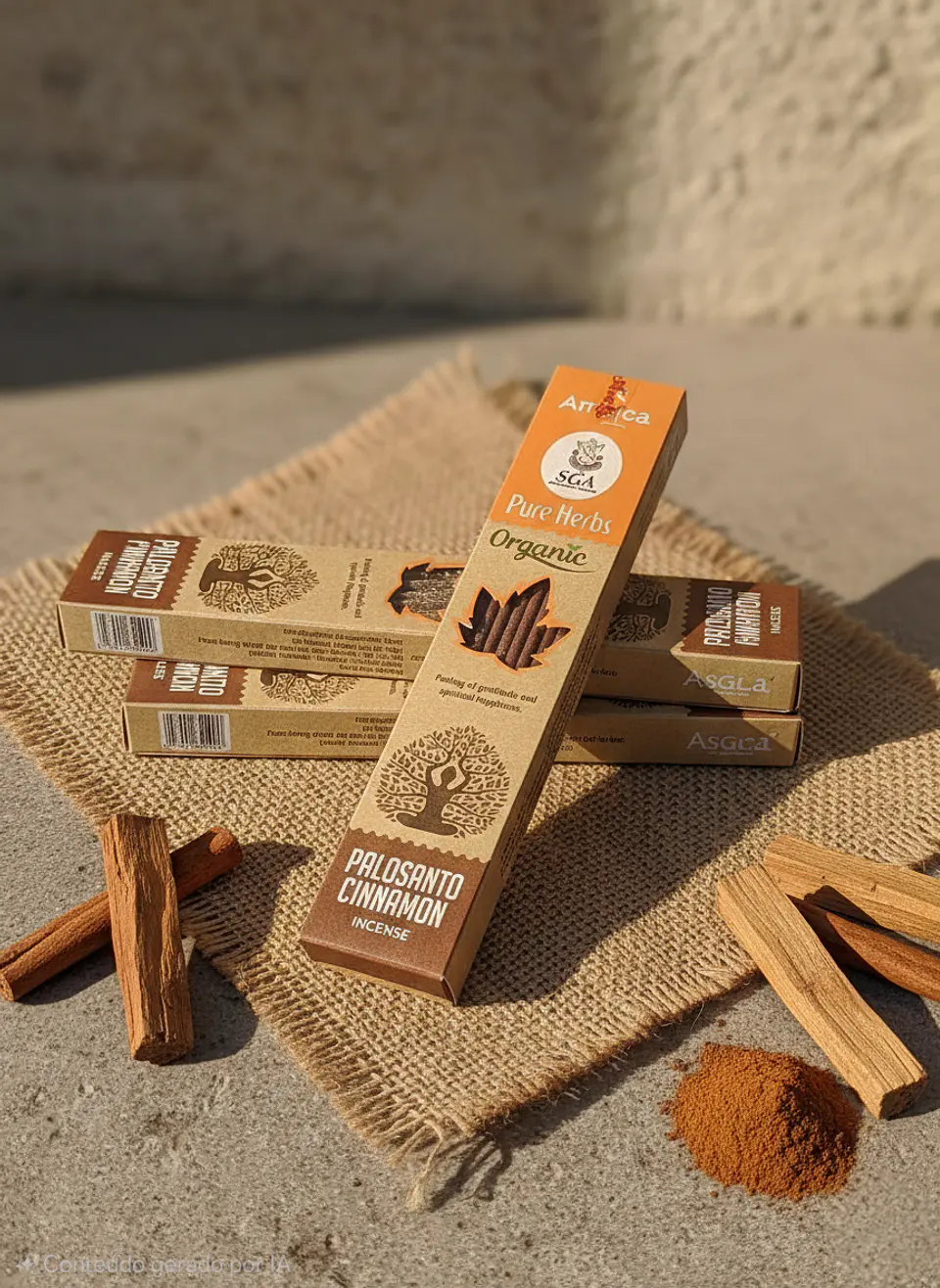 Incenso Orgânico Pure Herbs Ambica - Palo Santo & Canela 1