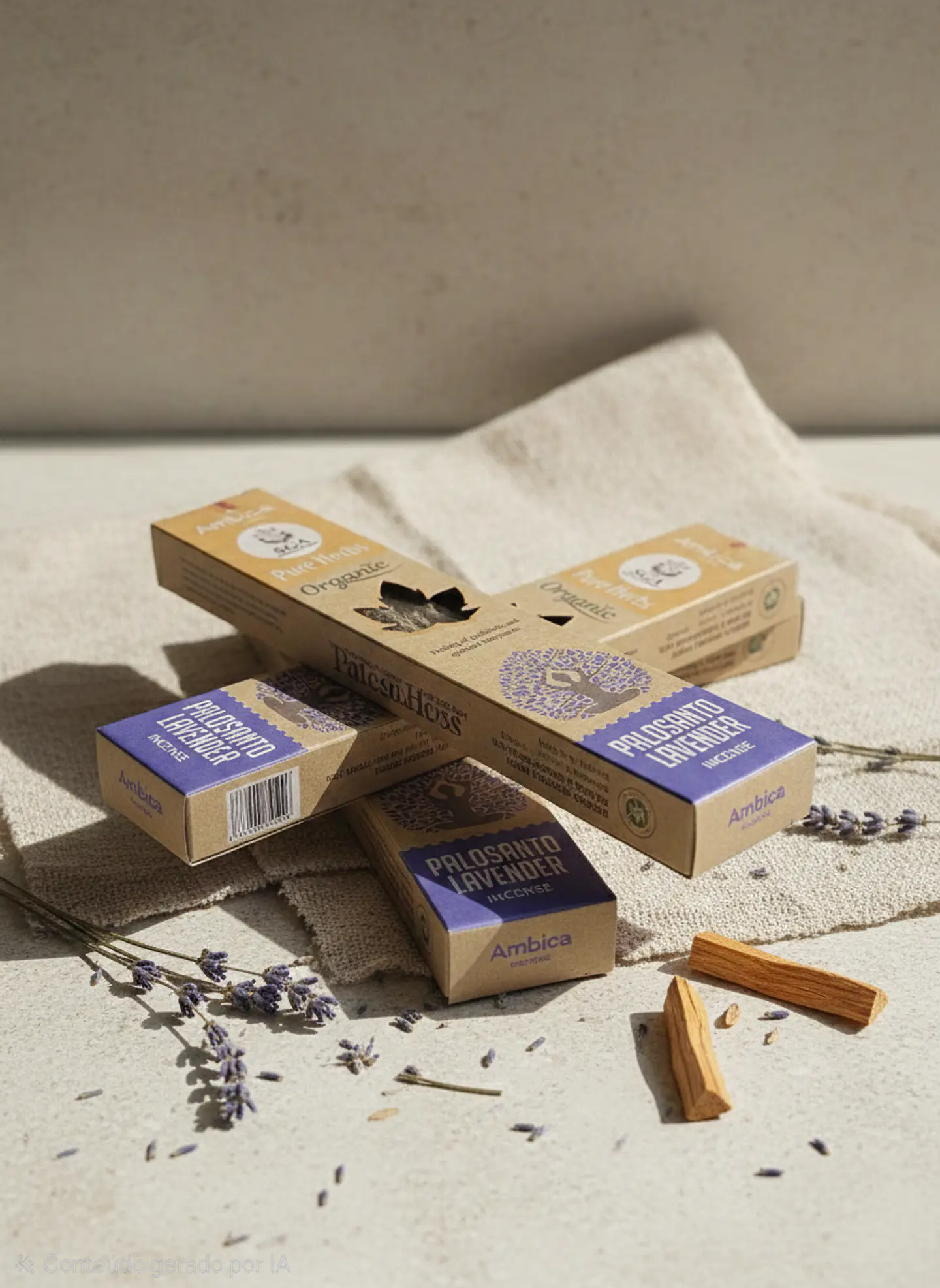Incenso Orgânico Pure Herbs Ambica - Palo Santo & Lavanda 1