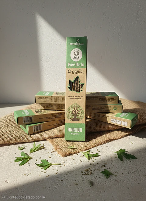 Incenso Orgânico Pure Herbs Ambica - Arruda
