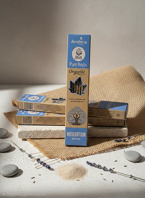 Incenso Orgânico Pure Herbs Ambica - Meditação