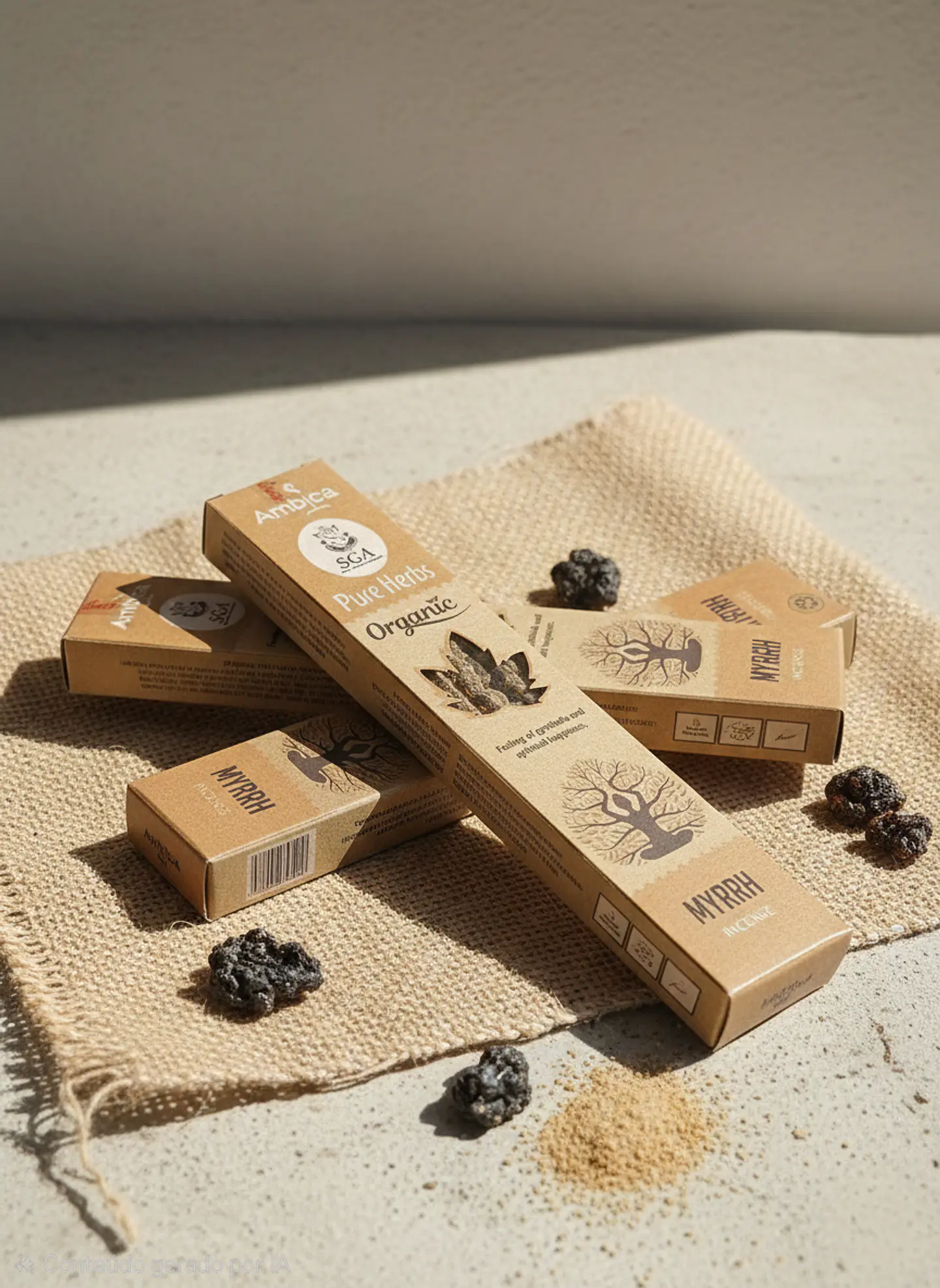 Incenso Orgânico Pure Herbs Ambica - Mirra 1