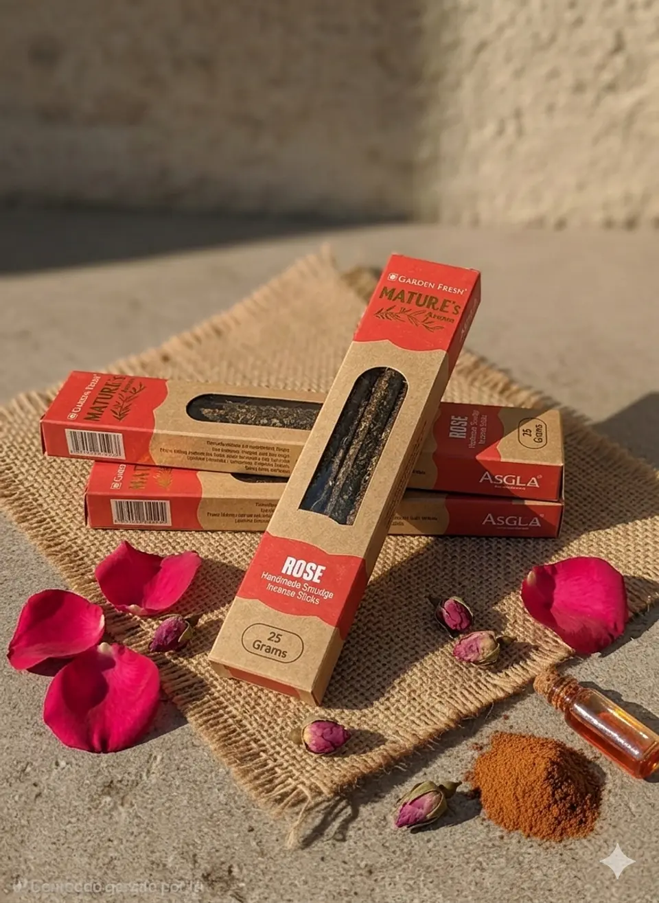 Incenso Orgânico feitos à mão Garden Fresh - Rosas 1
