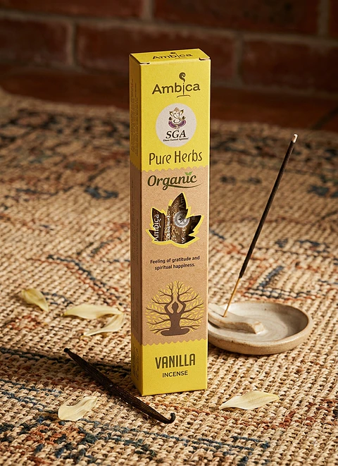 Incenso Orgânico Pure Herbs Ambica - Baunilha