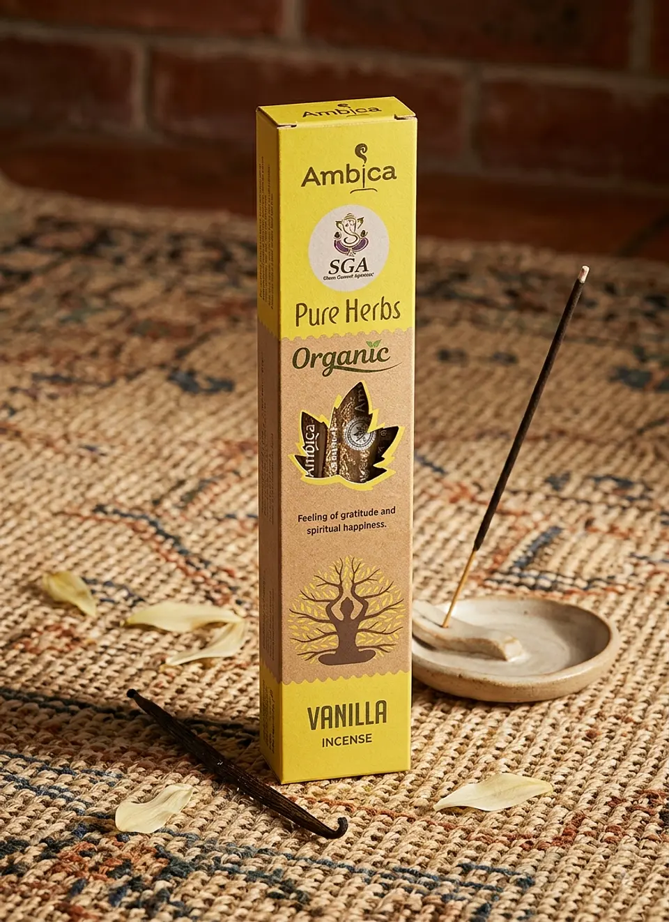 Incenso Orgânico Pure Herbs Ambica - Baunilha 1