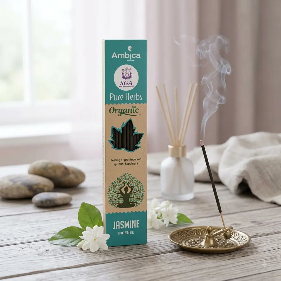 Incenso Orgânico Pure Herbs Ambica - Jasmim 1