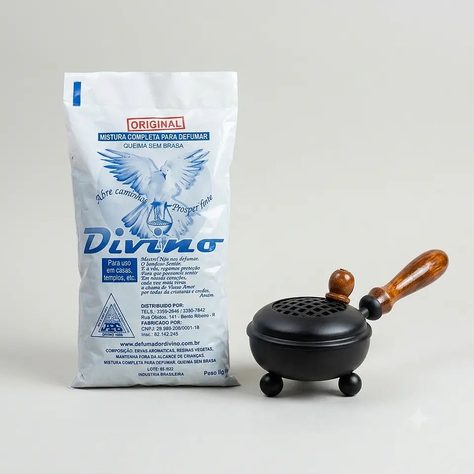 Defumador Divino + Queimador Metálico Preto 1