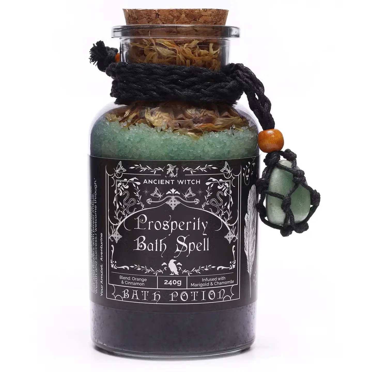 Poção de Banho Mágicas Ancient Witch e Amuleto de Cristal Aventurina - Prosperidade 1