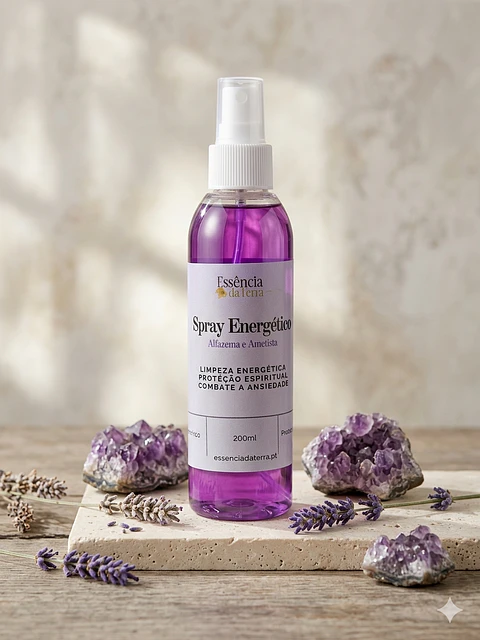 Spray Energético  Alfazema e Ametista 20cl - Contém 1 cristal de Ametista