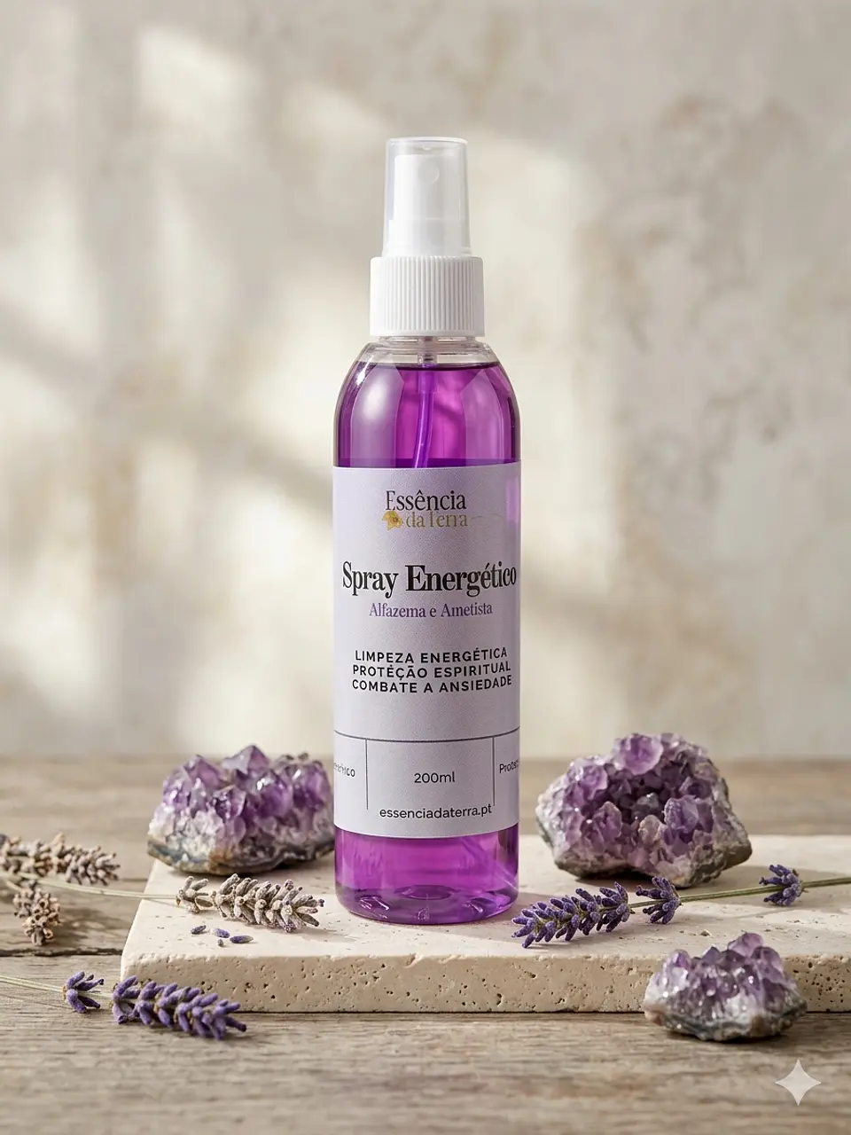Spray Energético  Alfazema e Ametista 20cl - Contém 1 cristal de Ametista 1