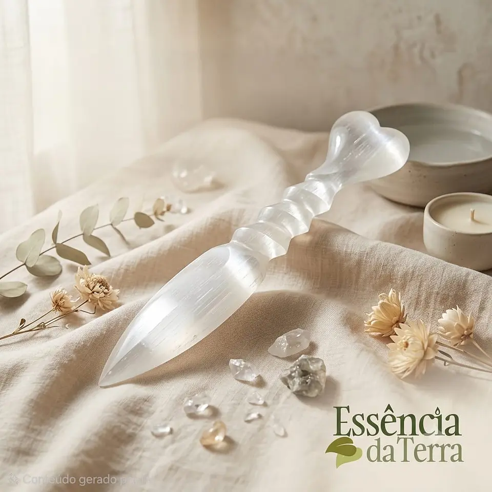 Punhal de Selenite 220mm - Coração 1