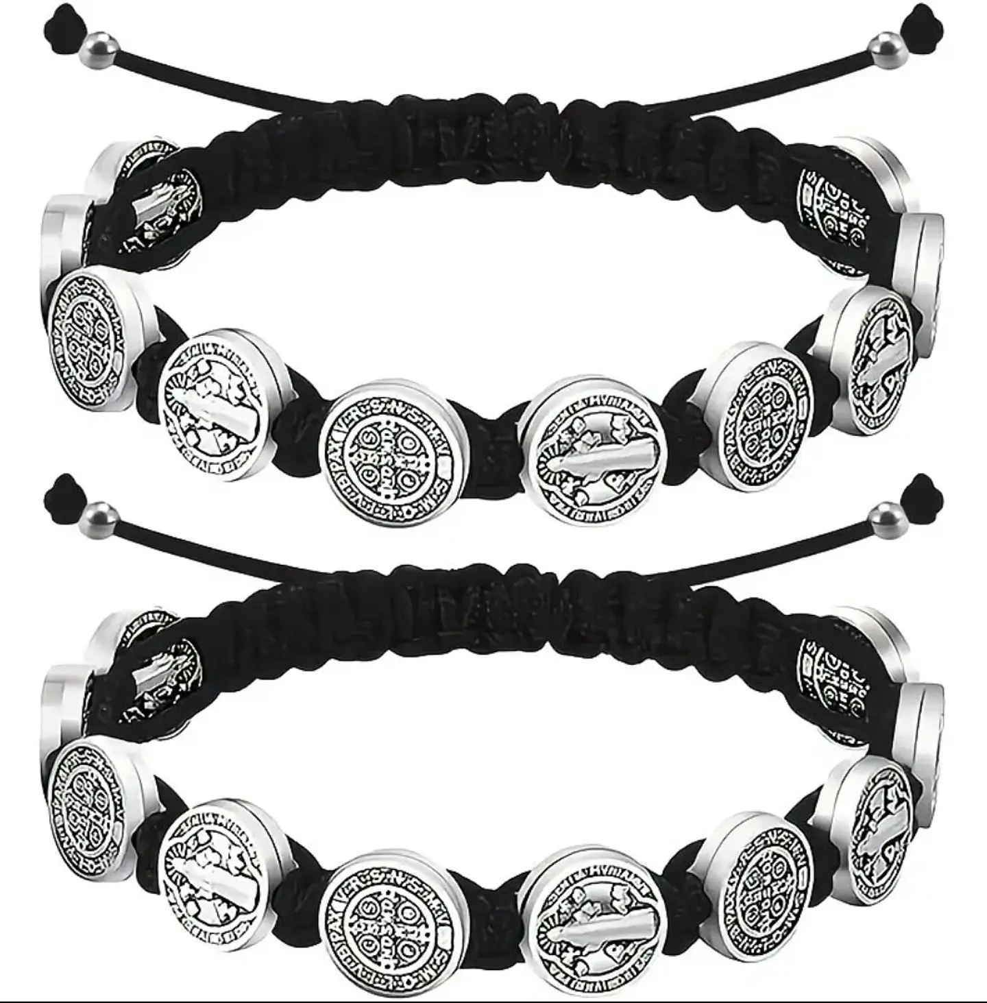 Pulseira 10 Medalhas de São Bento Ajustável em Macramê – Proteção Espiritual 2