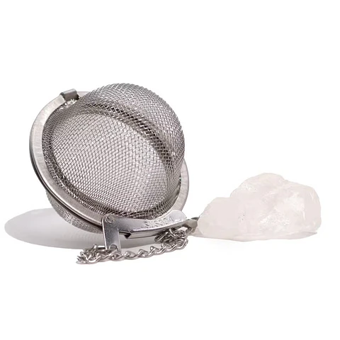 Coador de Chá com Pedras Preciosas - Quartzo Transparente
