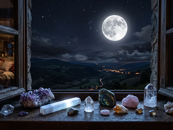 Rituais de Lua Nova e Lua Cheia com cristais