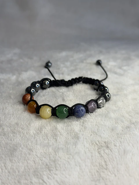 Pulseira 8 Chakras em Macramé 8 mm – Limpeza Energética