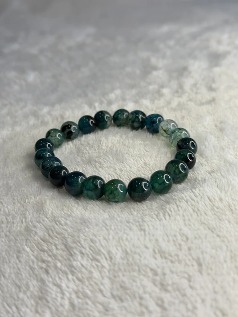 Pulseira de Ágata Verde 8 mm – Prosperidade e Abre Caminhos