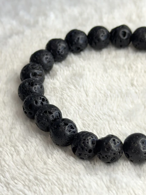 Pulseira de Pedra de Lava 8 mm – Proteção