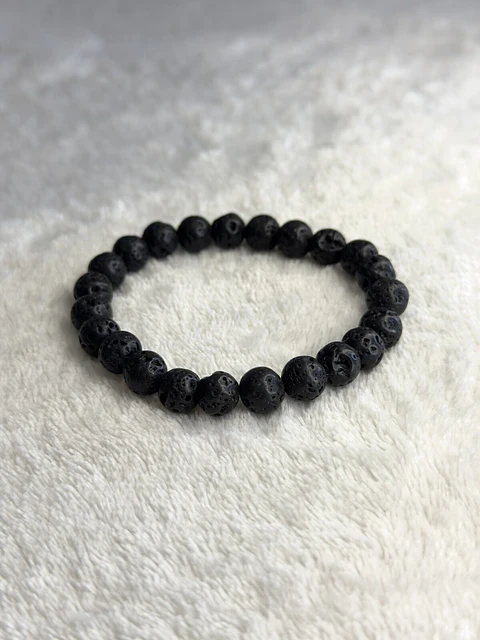 Pulseira de Pedra de Lava 8 mm – Proteção