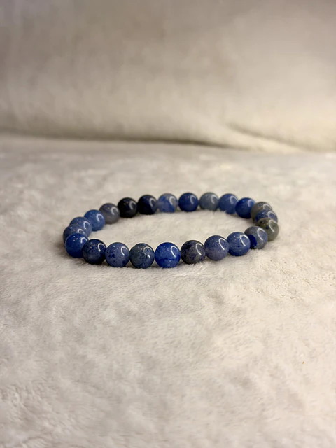 Pulseira de Quartzo Azul 8 mm – Meditação e Calma