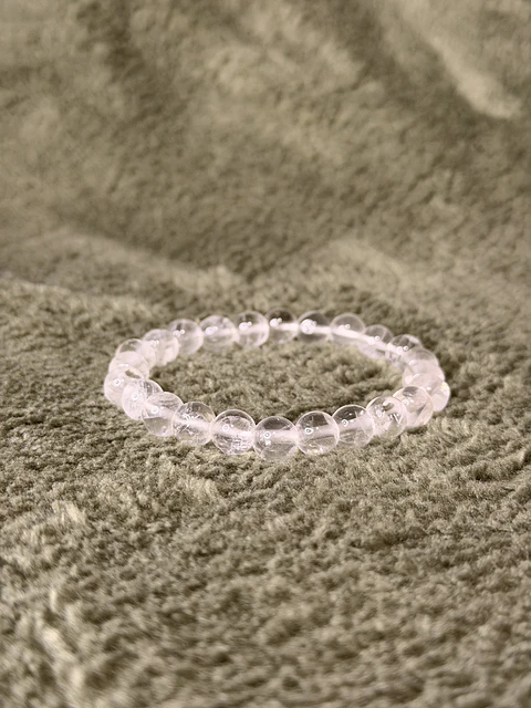 Pulseira de Cristal de Quartzo 8 mm – Limpeza Energética