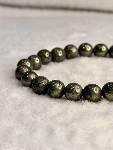 Pulseira de Pirite 8 mm – Prosperidade e Abre Caminhos