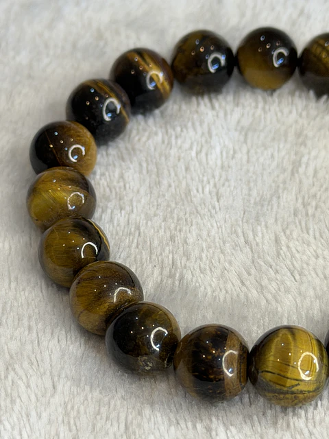 Pulseira de Olho de Tigre 10 mm – Proteção e Prosperidade