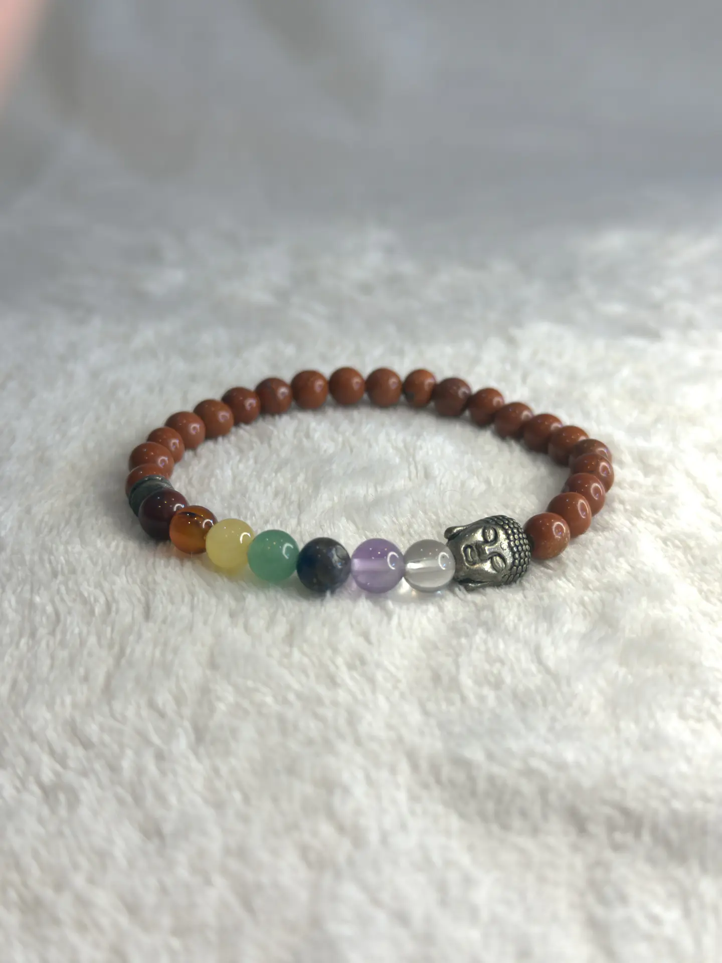 Pulseira de Jaspe Vermelho e 7 Chakras 4 mm – Limpeza Energética 1