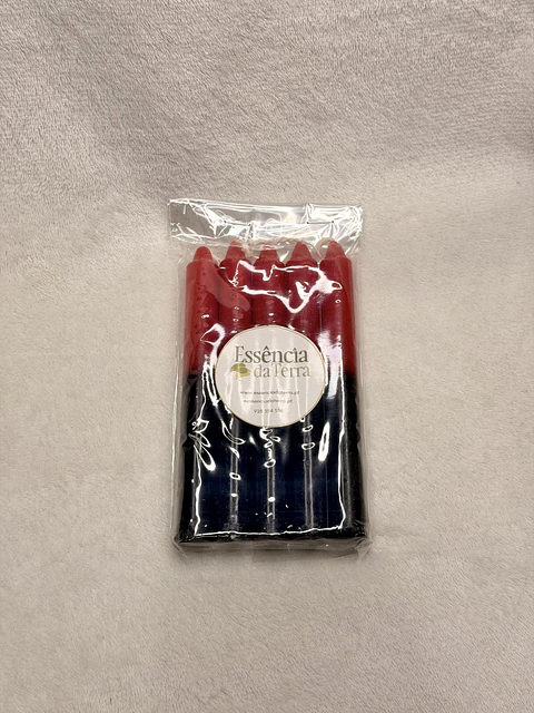 Vela Preta e Vermelha 14cm – Proteção