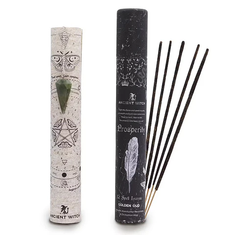 Incenso Ancient Witch com Pêndulo de Aventurina – Prosperidade