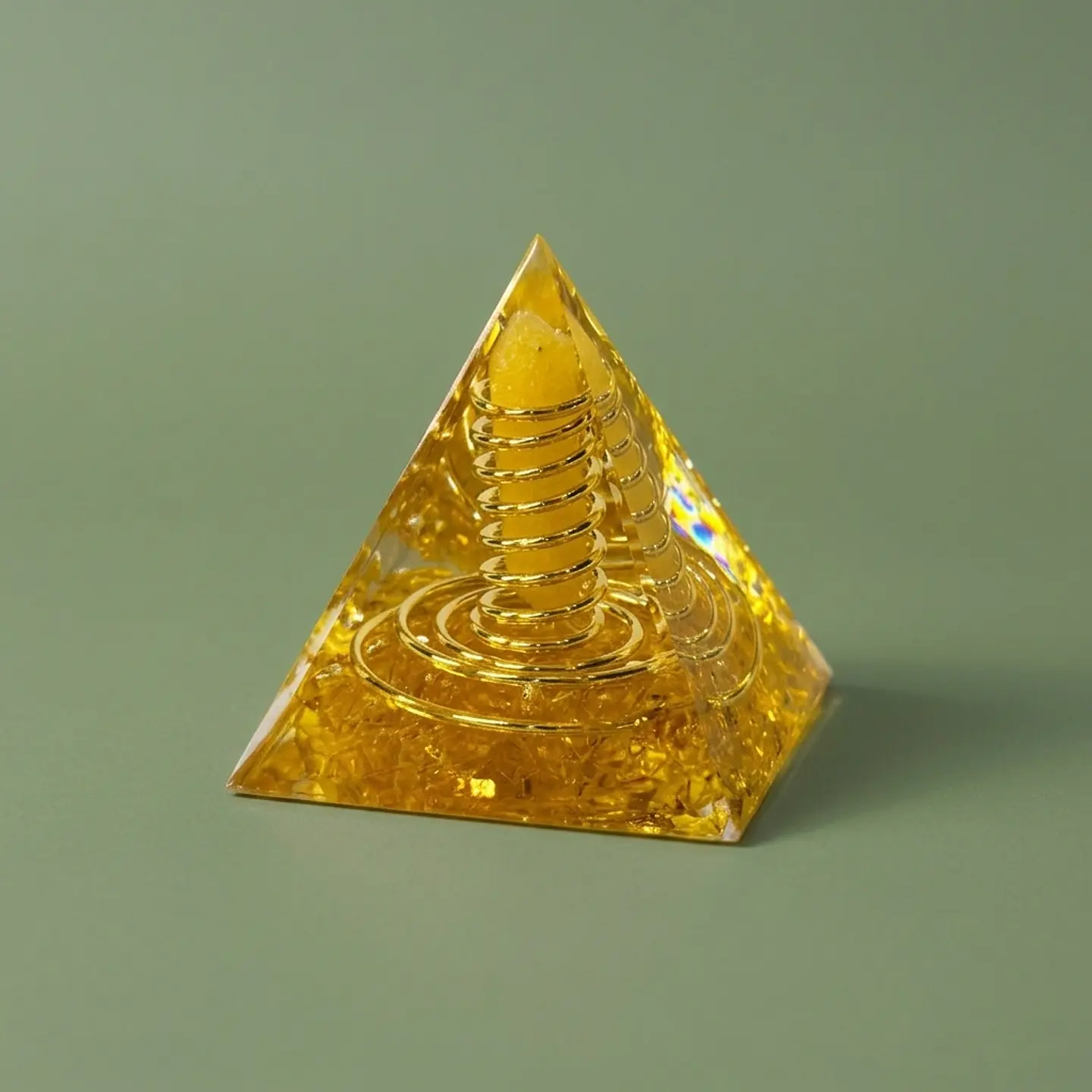 Pirâmide de Orgonite de Citrino – Prosperidade e Abre Caminhos 1