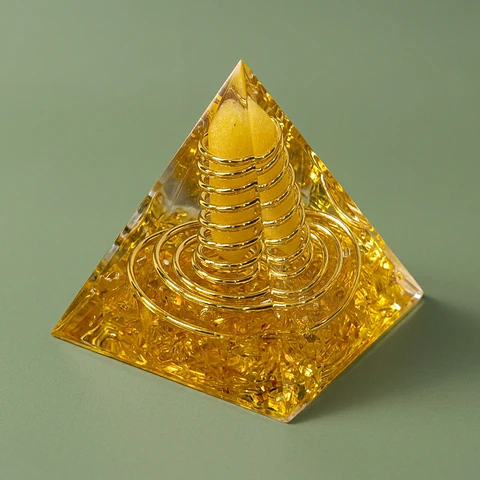 Pirâmide de Orgonite de Citrino – Prosperidade e Abre Caminhos