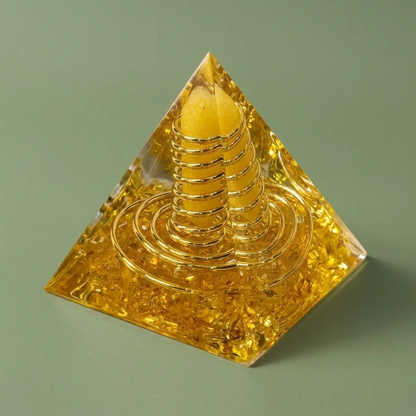 Pirâmide de Orgonite de Citrino – Prosperidade e Abre Caminhos 2