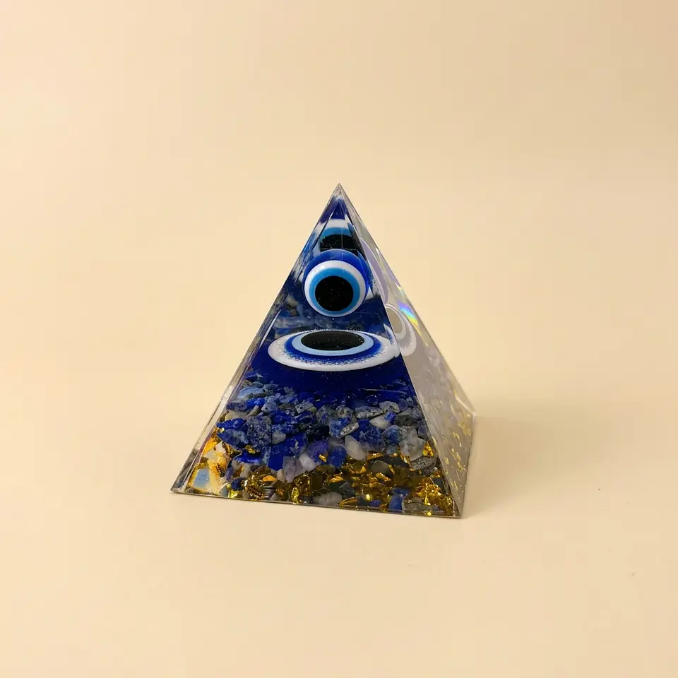 Pirâmide de Orgonite Olho Turco – Proteção Contra Mau Olhado 2