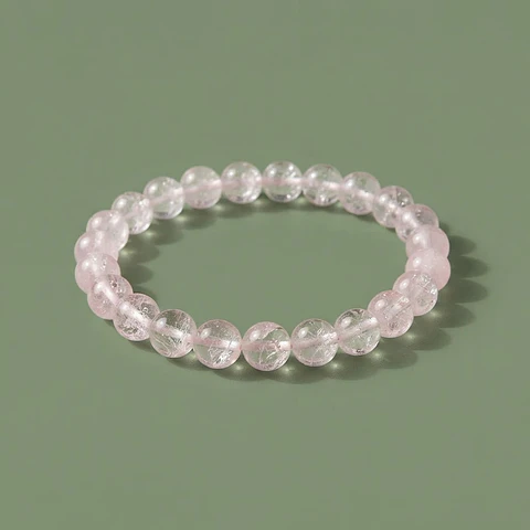 Pulseira de Cristal de Quartzo 8 mm – Limpeza Energética