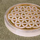 Base de Selenite Flor da Vida Dourada – Limpeza Energética - Thumbnail 2