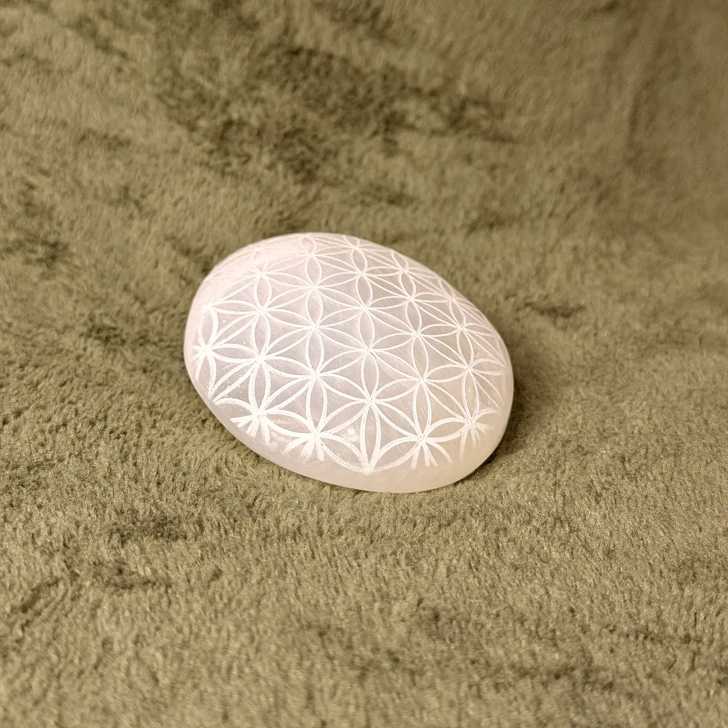 Pedra de Selenite Flor da Vida – Meditação e Calma 1