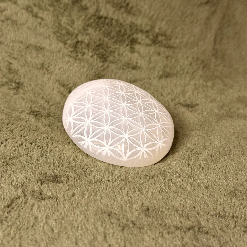 Pedra de Selenite Flor da Vida – Meditação e Calma 1