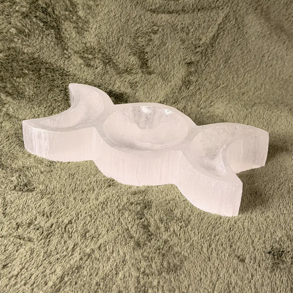 Taça de Selenite Tripla Lua – Limpeza Energética 1