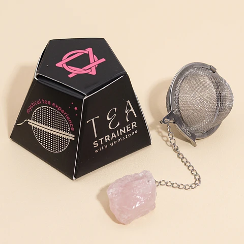Coador de Chá com Quartzo Rosa – Amor e Calma