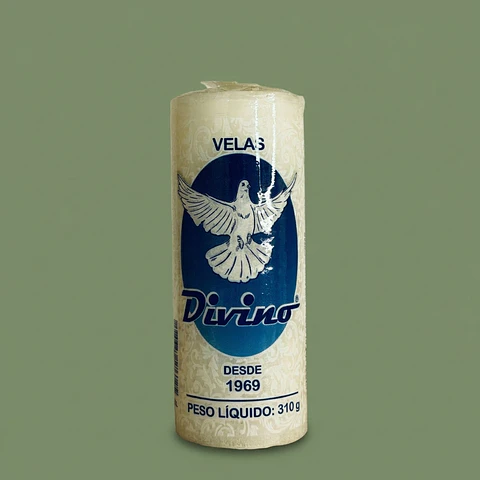 Vela Divino Branca 310g – Paz e Devoção