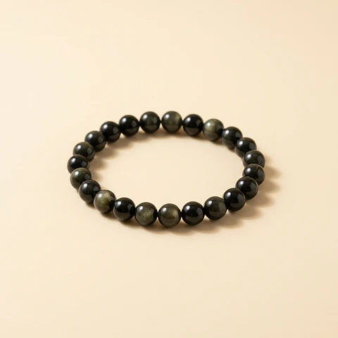Pulseira de Obsidiana Dourada 8mm – Proteção