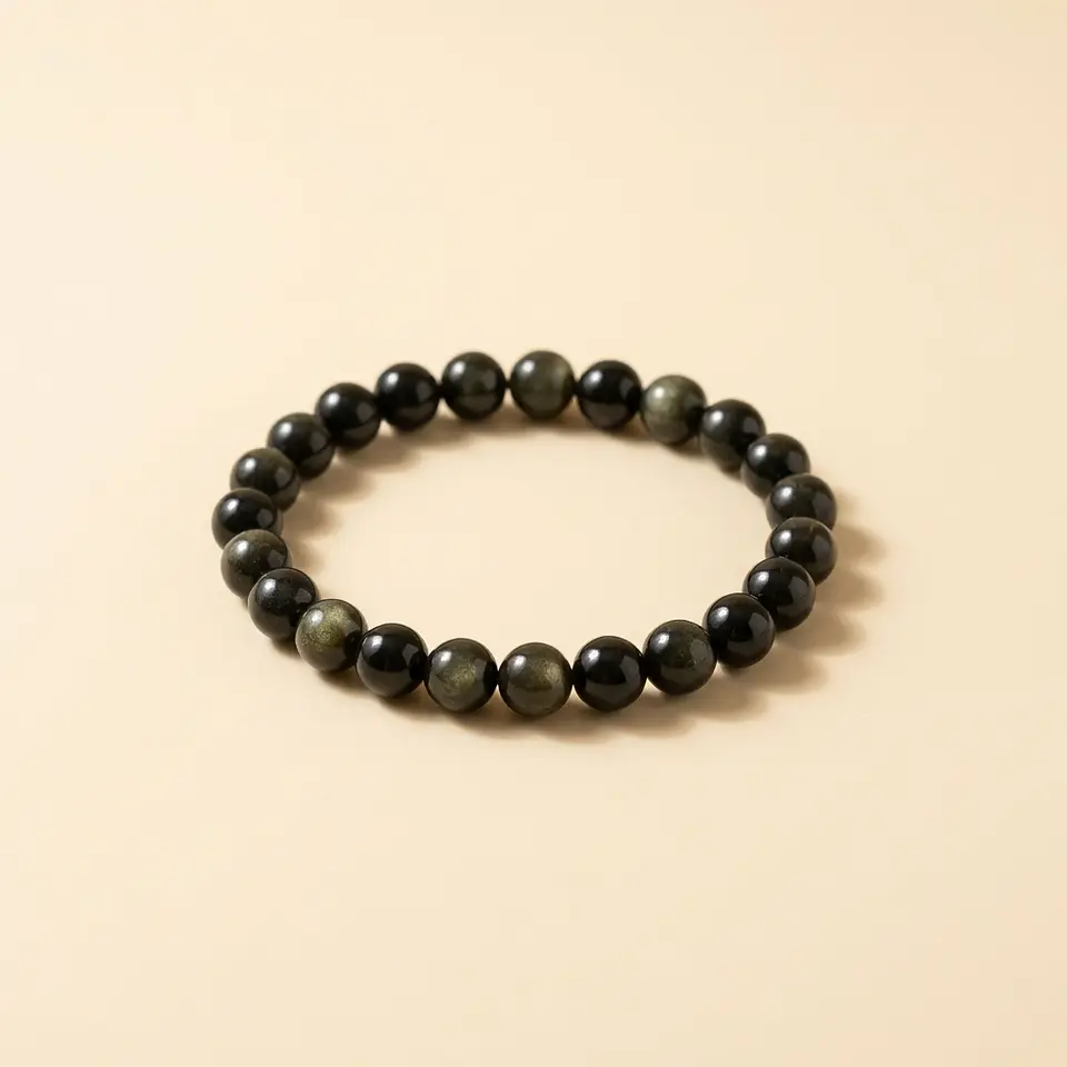 Pulseira de Obsidiana Dourada 8mm – Proteção 2