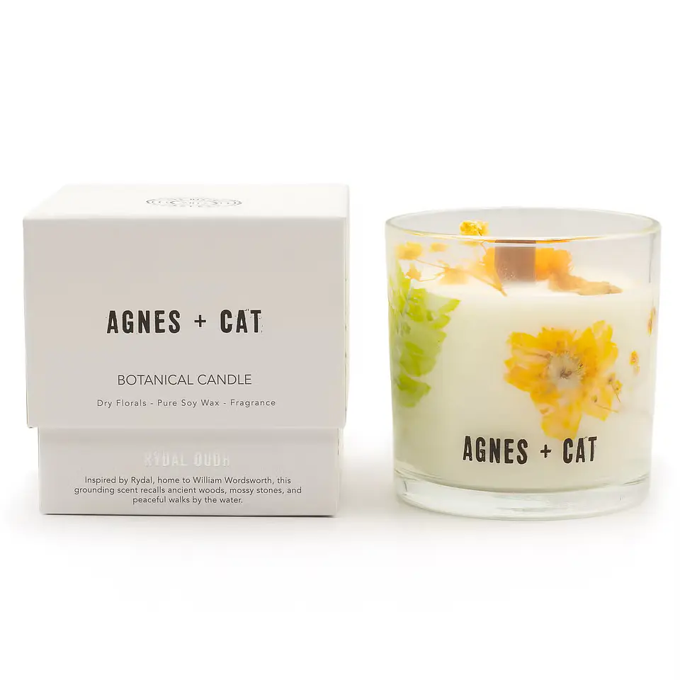 Vela de Cera de Soja Botânica Rydal Oudh com Flores Secas – Meditação e Calma 1