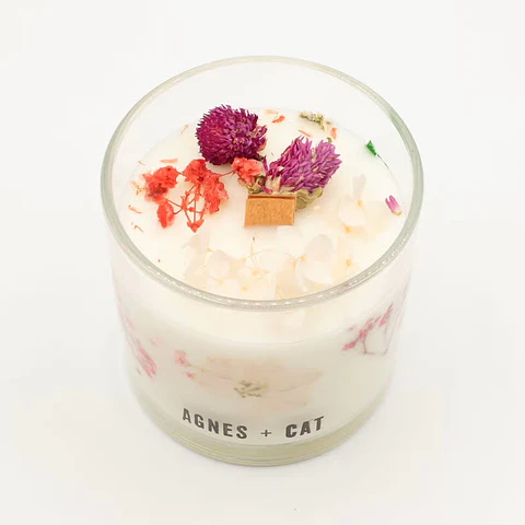 Vela de Cera de Soja Botânica Roses of Sawrey com Flores Secas – Amor e Harmonia