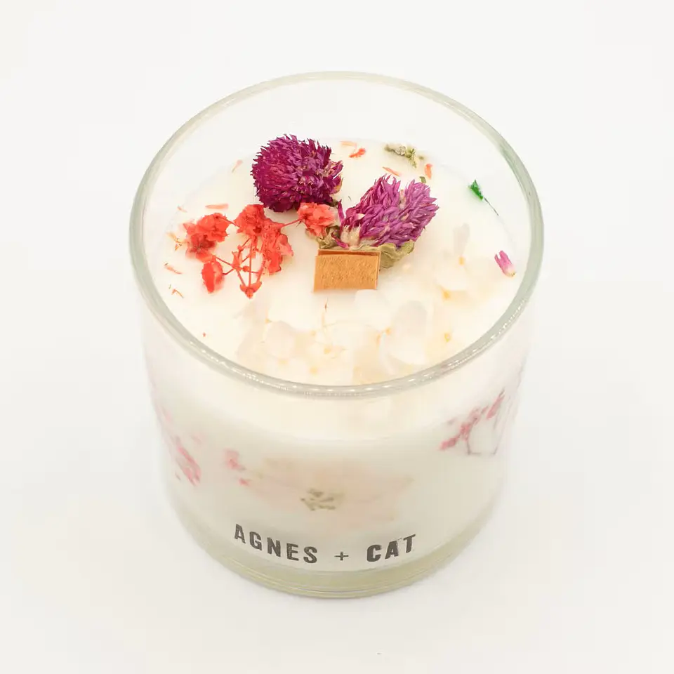 Vela de Cera de Soja Botânica Roses of Sawrey com Flores Secas – Amor e Harmonia 2
