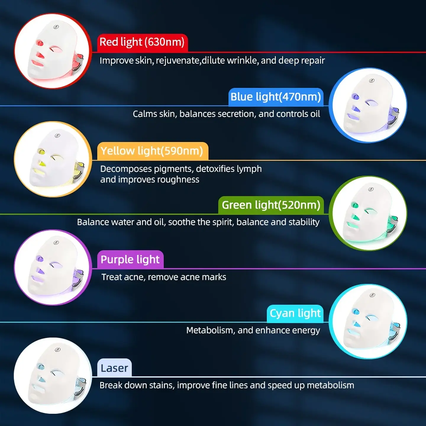 Máscara de Terapia de Luz Vermelha 7