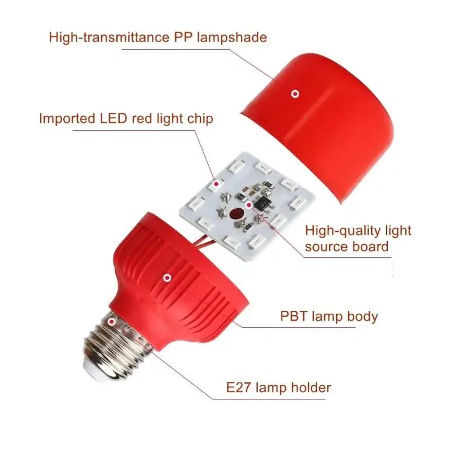 Lâmpada de Luz Vermelha E27/B22 AC 5
